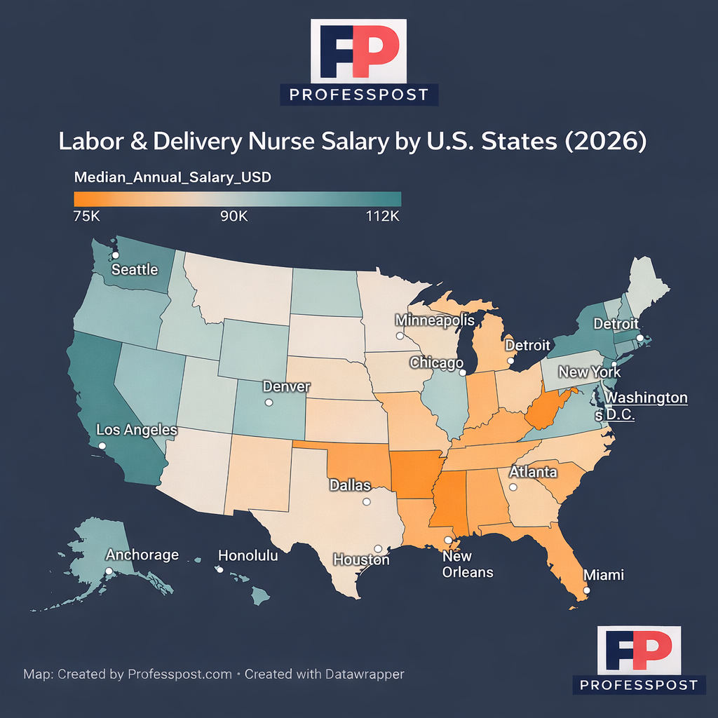 Labor & Delivery Nurse Salary by U.S. States (2026)
