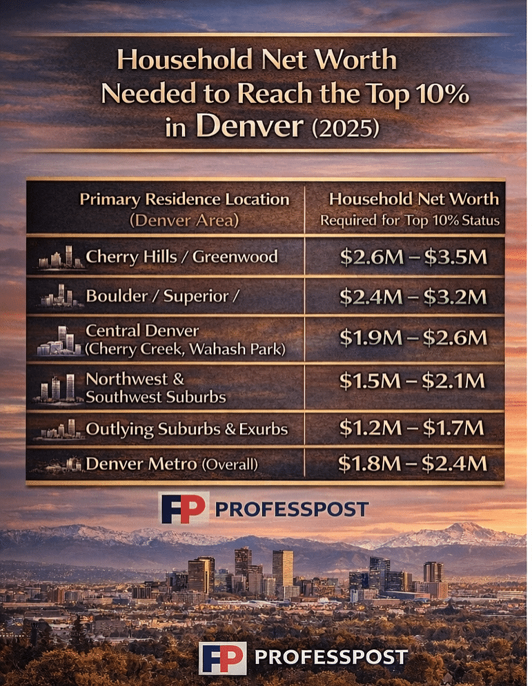 How Much Net Worth Puts You in Denver’s Top 10% (2025)